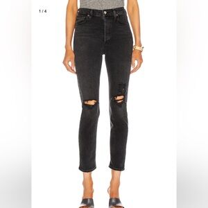 AGOLDE Nico skinny jeans. Black denim. High rise slim denim. Size 24